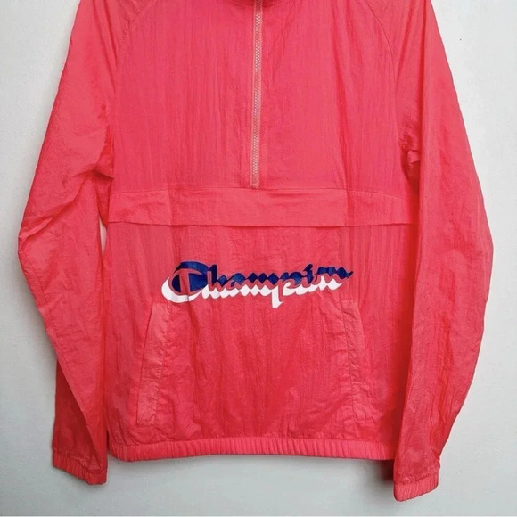 Champion Womens Size Small Pink Manorak Windbreaker Hoodie Jacket - Picture 5 of 14
